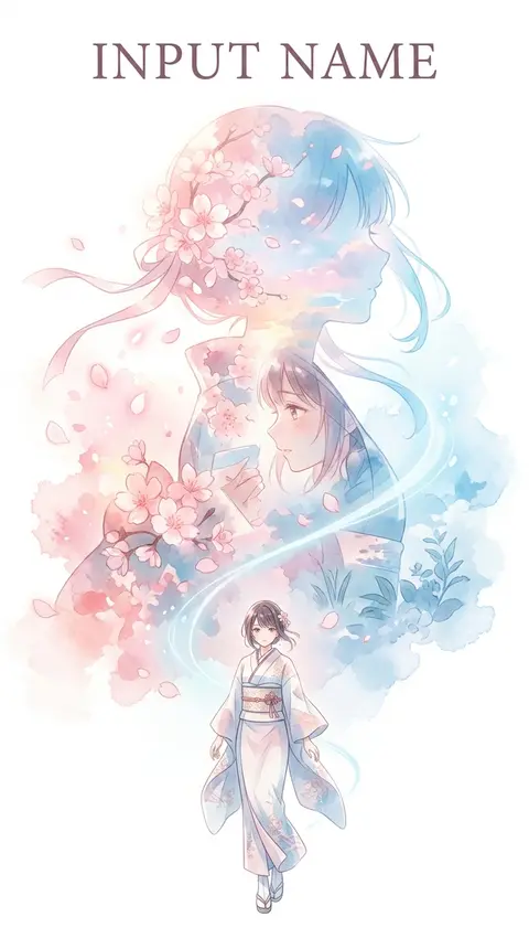 A cinematic vertical character key visual poster titled “INPUT NAME,” composed i - AI生成图片 4