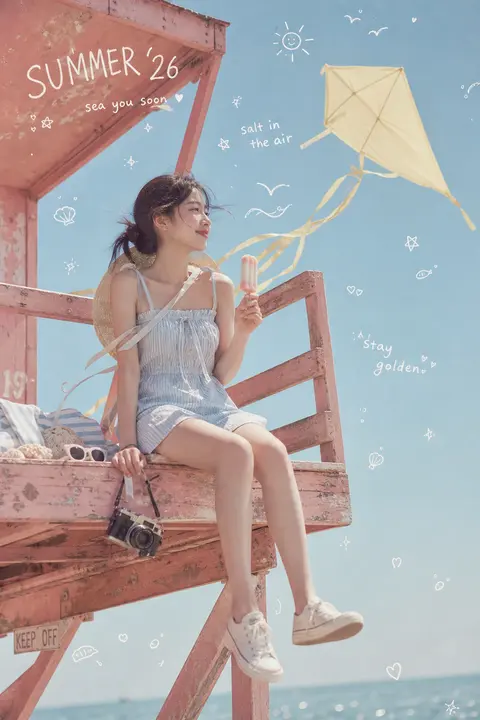 An ultra-realistic cinematic dreamy lifestyle photo celebrating SUMMER ’26, feat - AI生成图片 1