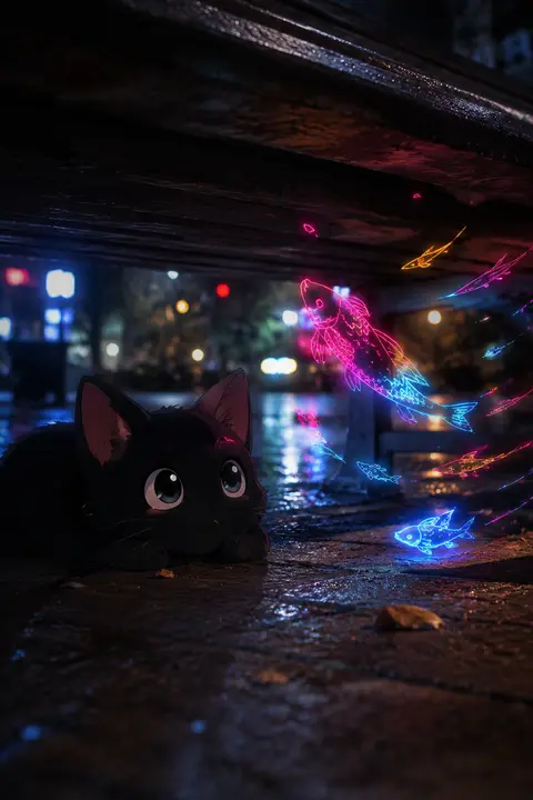 Professional photograph, close-up, highly artistic style, detailed black chibi a - AI生成图片 1