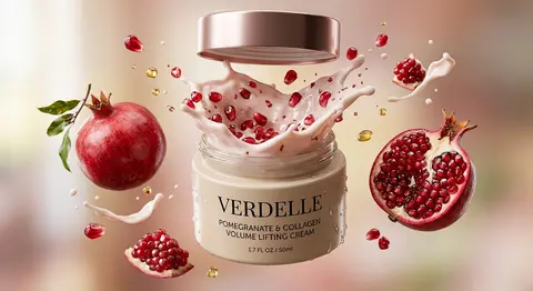 A hyperrealistic premium product photography scene of a smooth beige cosmetic ja - AI生成图片 3