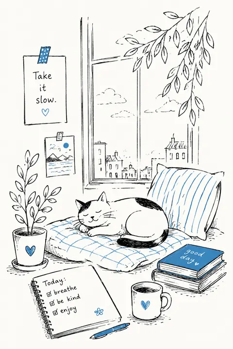 Create a charming hand-drawn cartoon illustration that feels like a quick sketch - AI生成图片 2