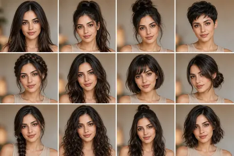 A high-quality photo collage featuring the same person with identical facial fea - AI生成图片 2