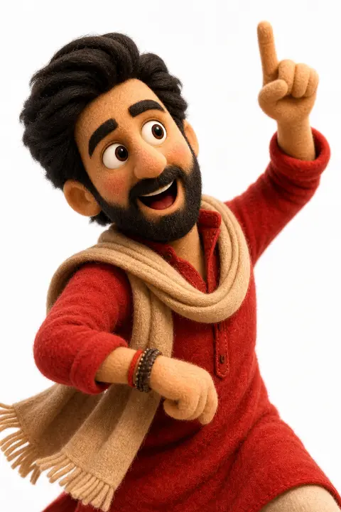 Transform the uploaded image into a stylized 3D claymation character. Soft felt - AI生成图片 2