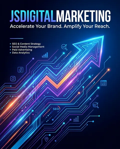 a professional digital marketing poster design for JSdigitalmarketing, featuring - AI生成图片 1