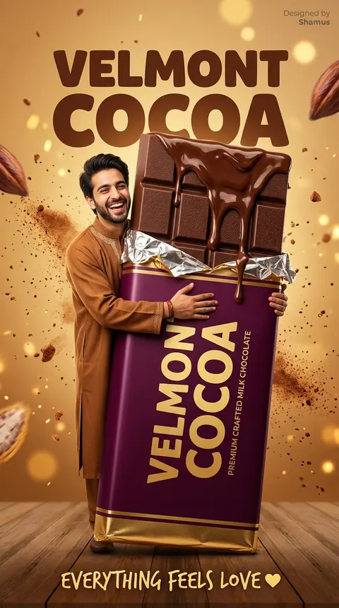 Playful food advertisement poster featuring a joyful young Kashmiri gentleman in - AI生成图片 2