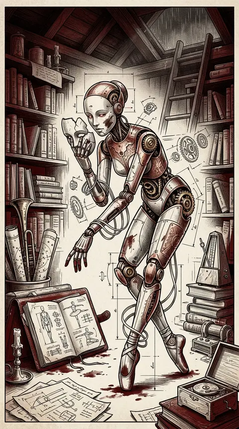 masterpiece, best quality, ultra-detailed, invented subject, a robotic ballet da - AI生成图片 1