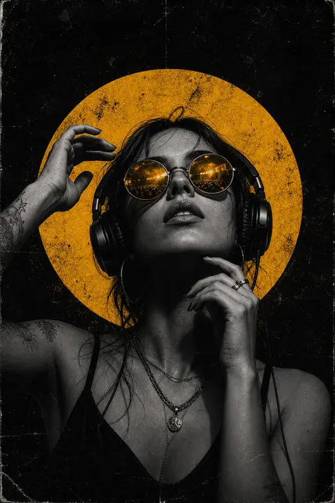 Create a dark, high‑contrast poster with a moody, underground club aesthetic. Th - AI生成图片 3
