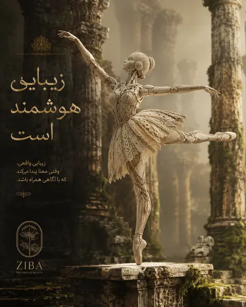 a robotic ballet dancer poised mid-pirouette atop fractured altar stones in anci - AI生成图片 1
