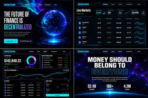 Create 4 visually stunning, coherent website mockup images in 16:9 horizontal fo - AI生成图片 1