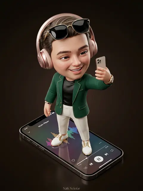 Create a high-detail 3D semi-realistic chibi collectible character with slightly - AI生成图片 3