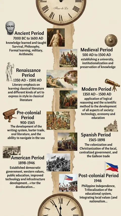 This artwork features a historical timeline design in infographic form, using a - AI生成图片 1