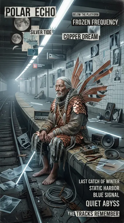 An elderly fisherman with a weathered salt-map face and long silver braids sits - AI生成图片 2