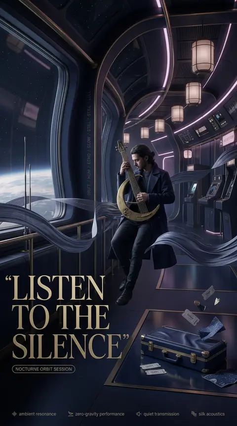 A vertical premium poster set inside a hushed orbital transit ring, featuring a - AI生成图片 3