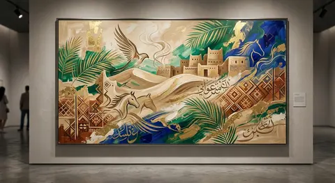 Saudi abstract illustration, contemporary Saudi art, abstract interpretation of - AI生成图片 2