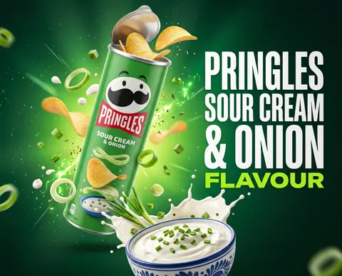 Ultra-premium Pringles commercial advertising poster, luxury snack food campaign - AI生成图片 1