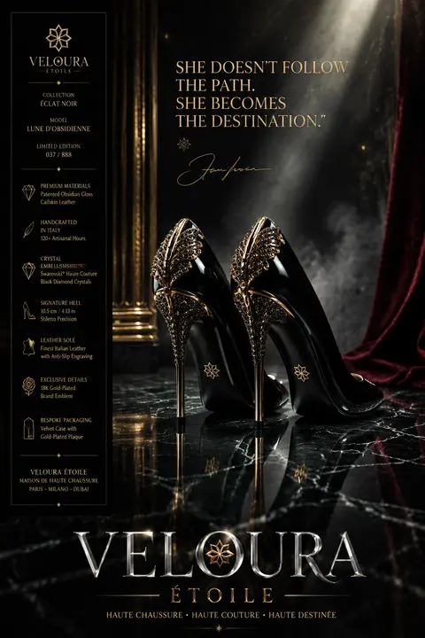 Create an ultra-premium luxury fashion advertisement poster for designer high he - AI生成图片 1