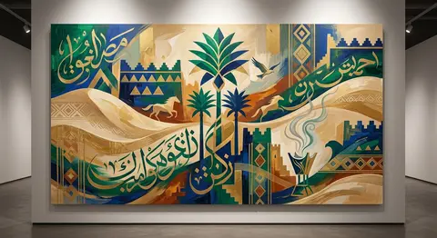 Saudi abstract illustration, contemporary Saudi art, abstract interpretation of - AI生成图片 4