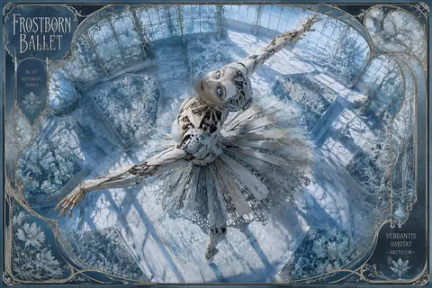 Top-down vertical composition of a robotic ballet dancer poised in a fractured p - AI生成图片 1