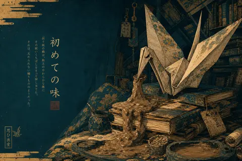 A melancholic yet sumptuous ukiyo-e woodblock print poster of a living origami p - AI生成图片 2