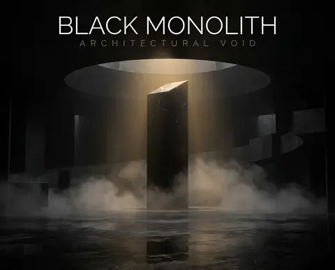 BLACK MONOLITHPromptA towering obsidian black marble monolith rises from the cen - AI生成图片 4