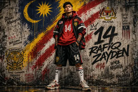 Rafiq Zayden, a fictional Southeast Asian football icon, featured in a Malaysia - AI生成图片 3