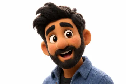 Transform the uploaded image into a stylized 3D claymation character. Soft felt - AI生成图片 3