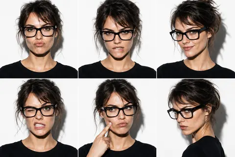 A professional photo collage in a precise 2x3 grid, showcasing six distinct head - AI生成图片 2
