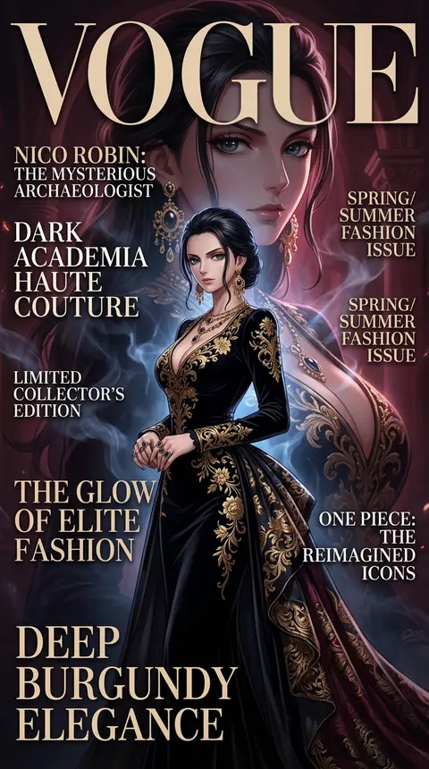 Luxury anime fashion magazine cover inspired by Vogue and haute couture editoria - AI生成图片 1