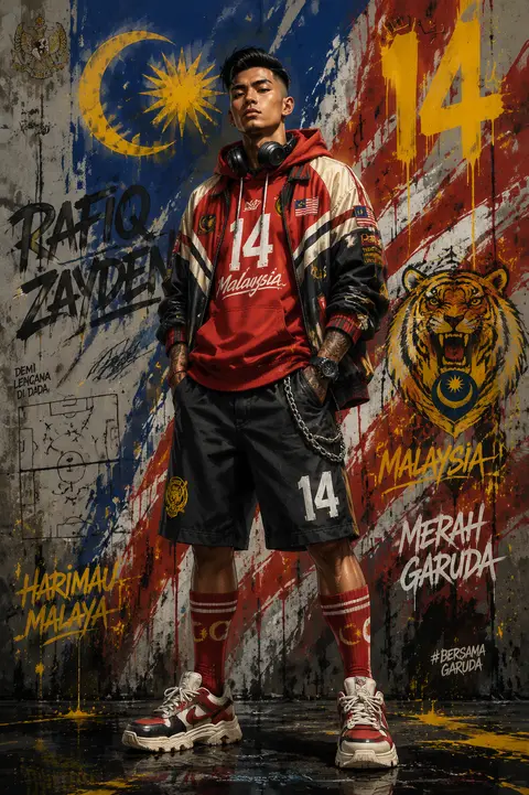 Rafiq Zayden, a fictional Southeast Asian football icon, featured in a Malaysia - AI生成图片 4