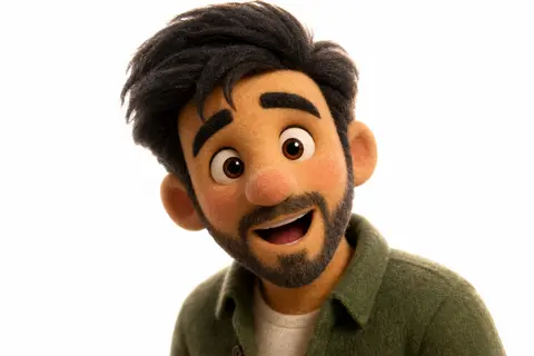 Transform the uploaded image into a stylized 3D claymation character. Soft felt - AI生成图片 1