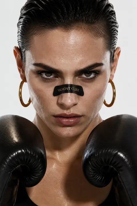 Cinematic close-up portrait of prizefighter Elara Voss, center-framed in a perfe - AI生成图片 2