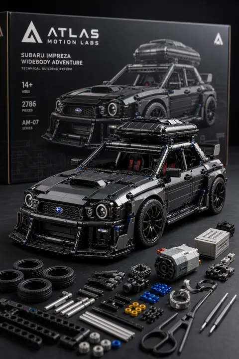 Ultra-detailed studio product render of a brick-built technical model vehicle ba - AI生成图片 2