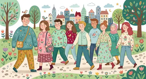 Transform this image into a whimsical folk flat illustration with doodle accents - AI生成图片 2