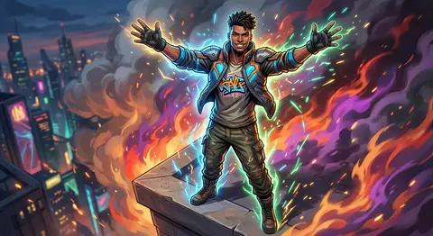 Fantastic digital painting of Kael Veyron, a young urban champion rendered in ul - AI生成图片 2