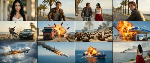 Cinematic action-drama storyboard sequence, ultra-photorealistic, anamorphic 2.3 - AI生成图片 2