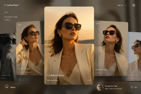 Aspect ratio 1:1, ultra-modern fashion editorial composed like the gallery inter - AI生成图片 1