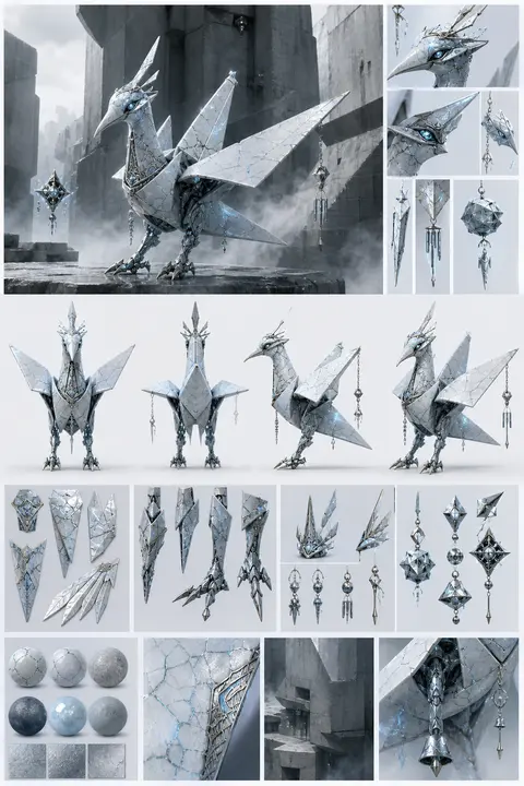 an origami paper crane come alive, animated with mischievous intelligence and bu - AI生成图片 2