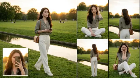 Ultra-realistic cinematic lifestyle fashion collage of Liora Min, a graceful you - AI生成图片 1