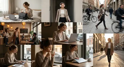 cinematic 8-photo storytelling collage featuring the same protagonist, Elara Wyn - AI生成图片 2