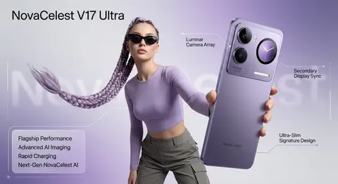 Ultra-realistic premium smartphone advertisement, featuring Sera Vale, a poised - AI生成图片 3