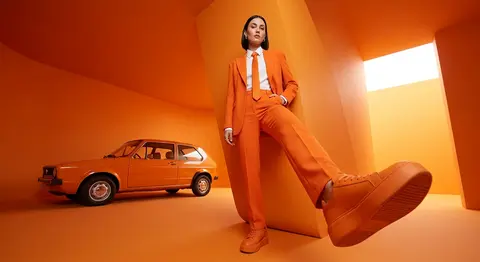 High-fashion editorial photography of a woman with the uploaded face as referenc - AI生成图片 2
