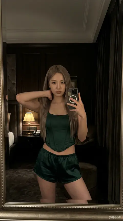 Ultra photorealistic 8k raw iPhone mirror selfie, shot on an iPhone 15 Pro Max w - AI生成图片 1