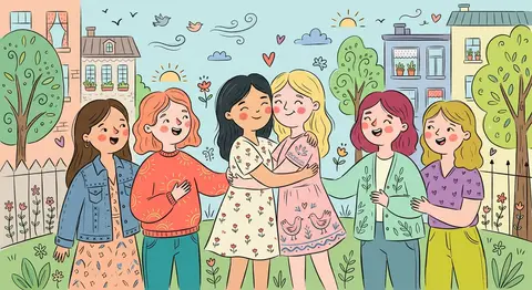 Transform the scene into a whimsical folk-style flat illustration with playful d - AI生成图片 1