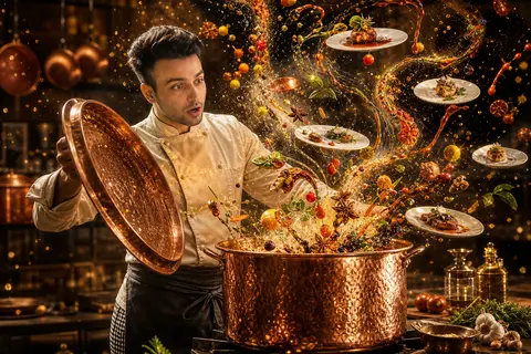 A hyper-realistic, high-velocity commercial food photograph featuring a master c - AI生成图片 2