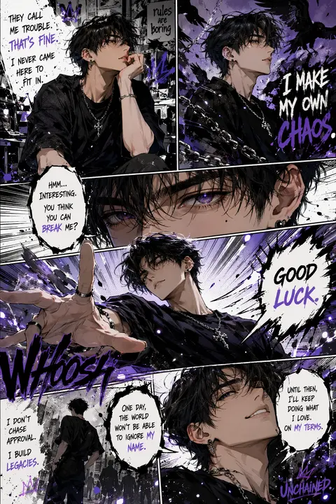 Create a full-page colored manga illustration based on the individual in the ref - AI生成图片 3