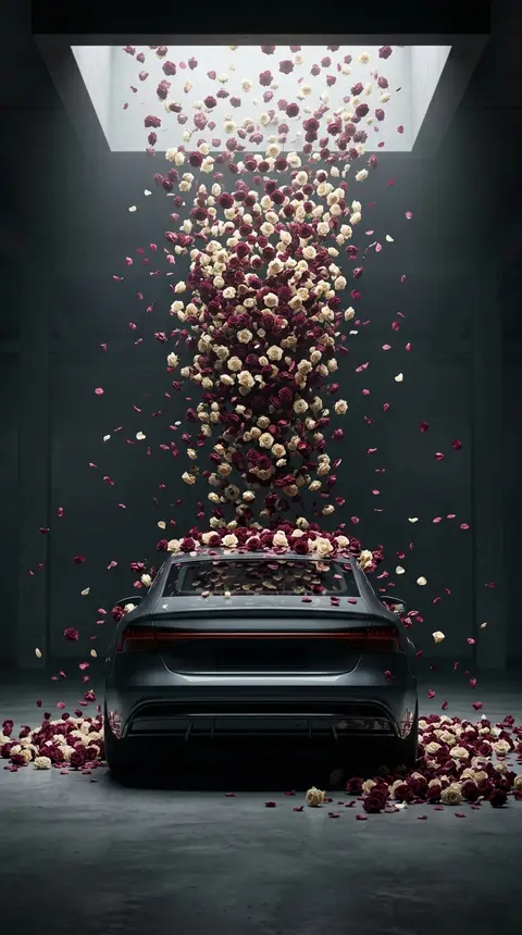 Vertical cinematic composition, ultra-photorealistic high-resolution luxury auto - AI生成图片 1