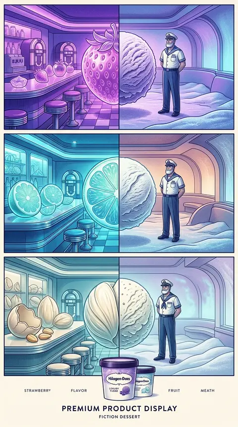 Ultra-premium vertical flagship ice cream campaign poster for a fictional luxury - AI生成图片 3