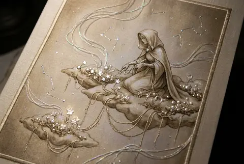 A celestial gardener tending stars on floating sky islands, captured as a hologr - AI生成图片 2