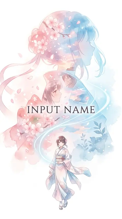A cinematic vertical character key visual poster titled “INPUT NAME,” composed i - AI生成图片 2