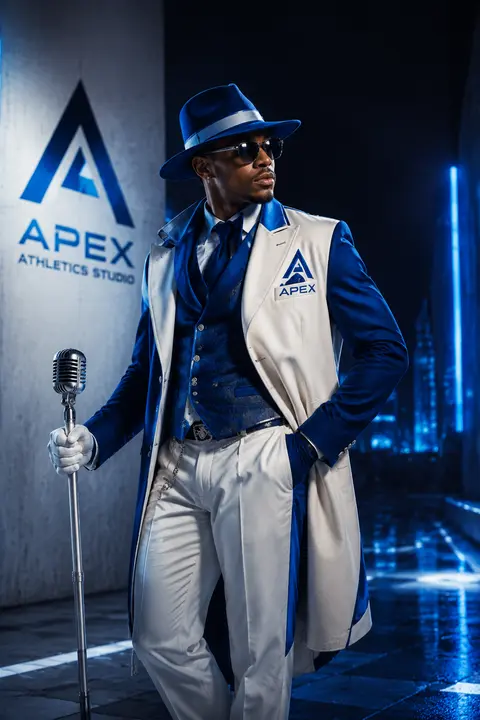 A cinematic, high-detail portrait of street performer Marcus Cole in a tailored - AI生成图片 1